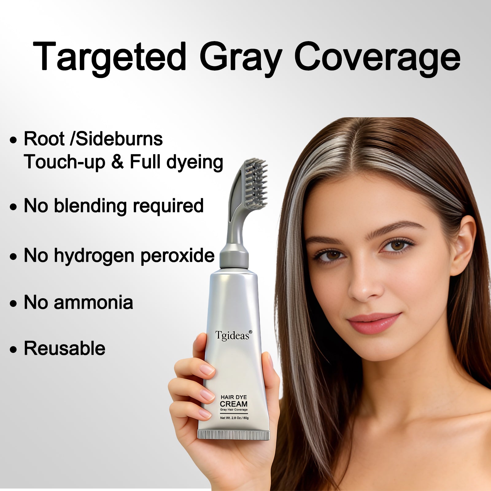 Tgideas Instant Gray Coverage Hair Dye | Look Younger in Minutes