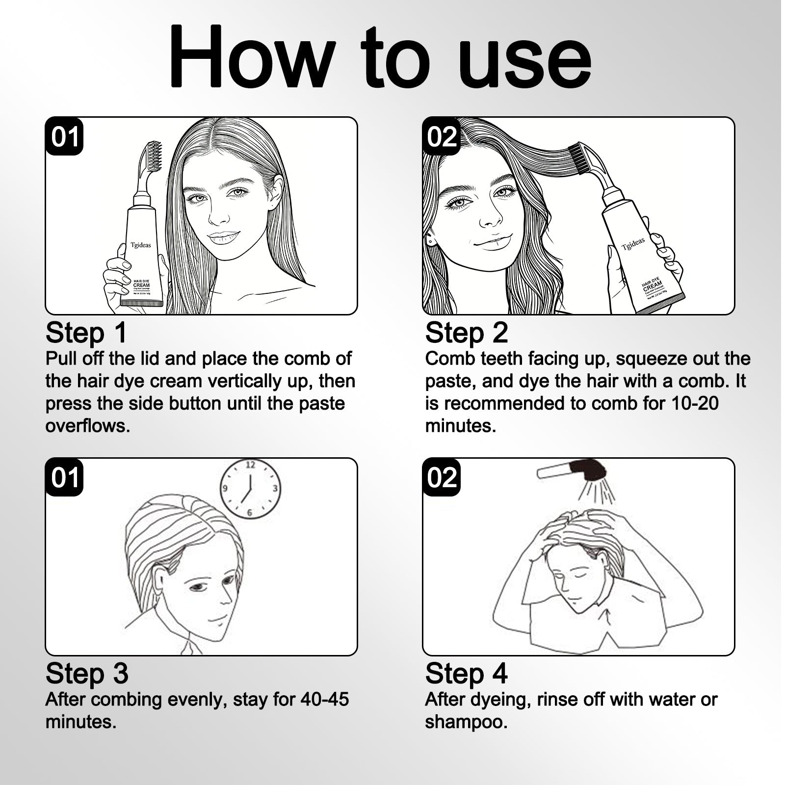 Tgideas Instant Gray Coverage Hair Dye | Look Younger in Minutes