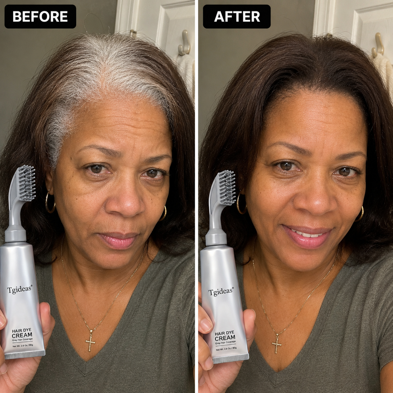 Tgideas Instant Gray Coverage Hair Dye Comb