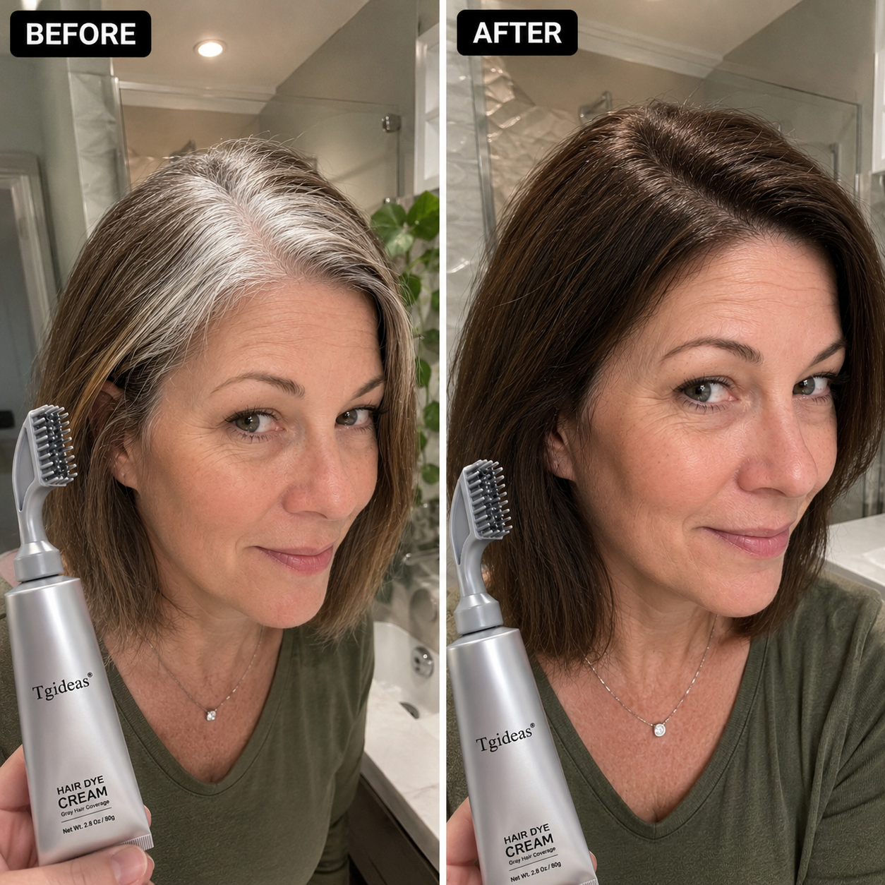 Tgideas Instant Gray Coverage Hair Dye | Look Younger in Minutes