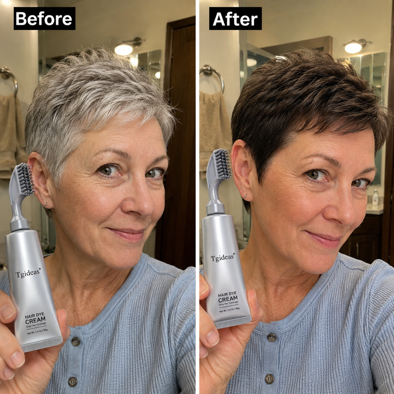 Tgideas Instant Gray Coverage Hair Dye | Look Younger in Minutes